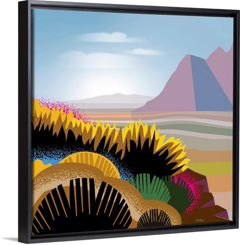 Colorful abstract framed art